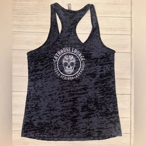 Cat House Lounge Embellished Sugar Skull Graphic Tank Top - Picture 2 of 3